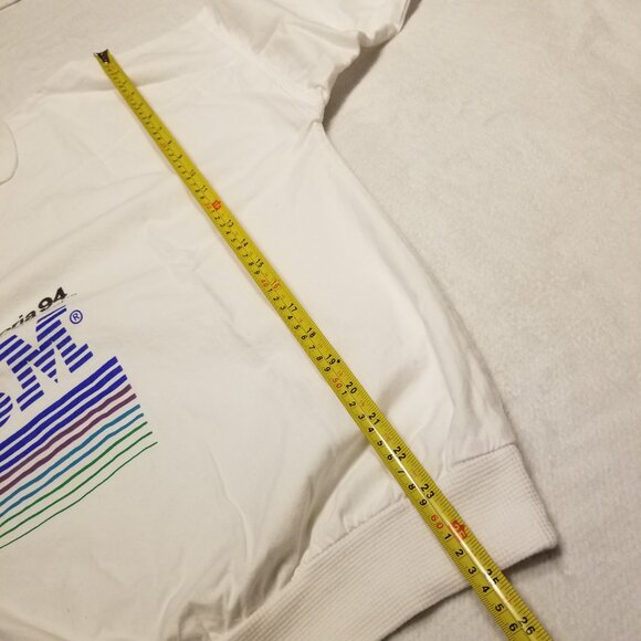 Vintage 90's White Collared Polo Sweater IBM Victoria 94 Wilson Sport Cotton L - Picture 13 of 14